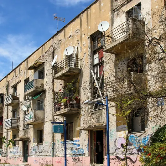 A scenic view of Refugee Houses A scenic view of Refugee Houses