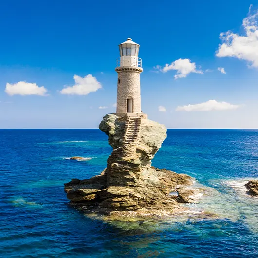 A scenic view of Lighthouse Tourlitis A scenic view of Lighthouse Tourlitis