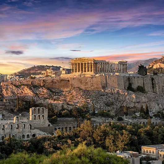 A scenic view of Parthenon Temple A scenic view of Parthenon Temple