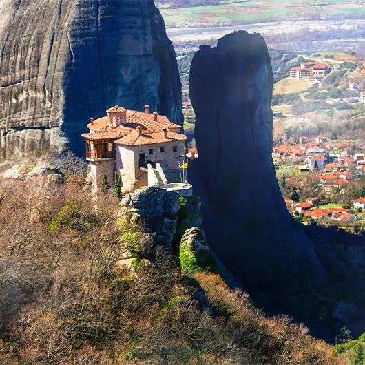 A scenic view of mysterious Meteora A scenic view of mysterious Meteora