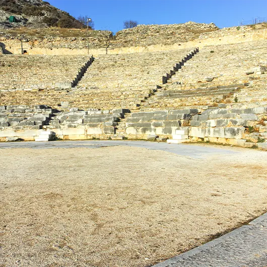A scenic view of Ancient Ruins at archaeological area of Philippi A scenic view of Ancient Ruins at archaeological area of Philippi