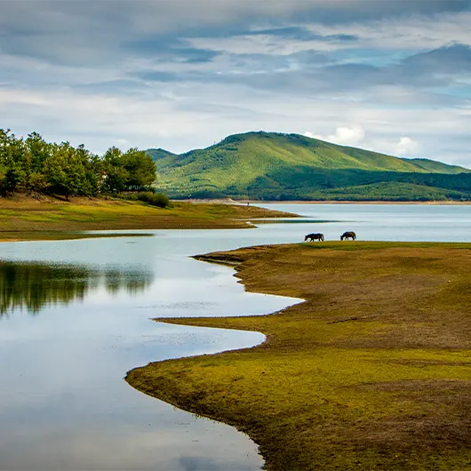A scenic view of Lake Plastira in Karditsa A scenic view of Lake Plastira in Karditsa