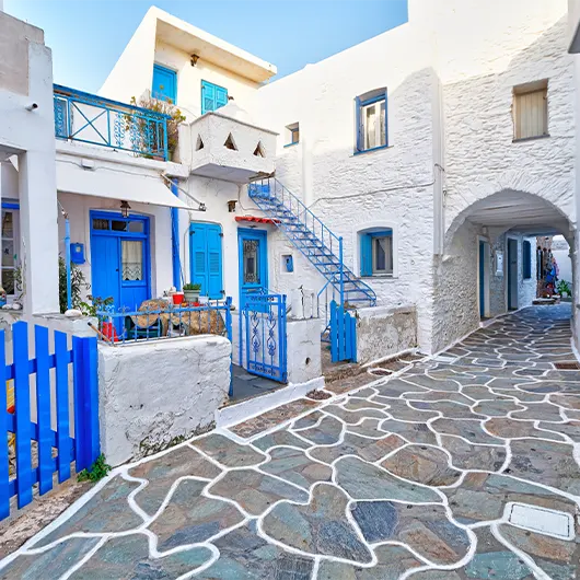 A scenic view of Chora or Mesaria is the capital of Kythnos island A scenic view of Chora or Mesaria is the capital of Kythnos island