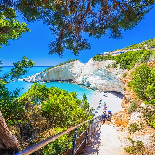 Vista bonita de Porto Katsiki en Lefkada Vista bonita de Porto Katsiki en Lefkada