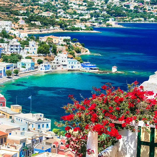 A scenic view of a beautiful traditional Greek island Leros A scenic view of a beautiful traditional Greek island Leros