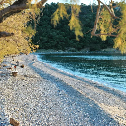 Μια όμορφη θέα της παραλίας Κανακία στη Σαλαμίνα Μια όμορφη θέα της παραλίας Κανακία στη Σαλαμίνα