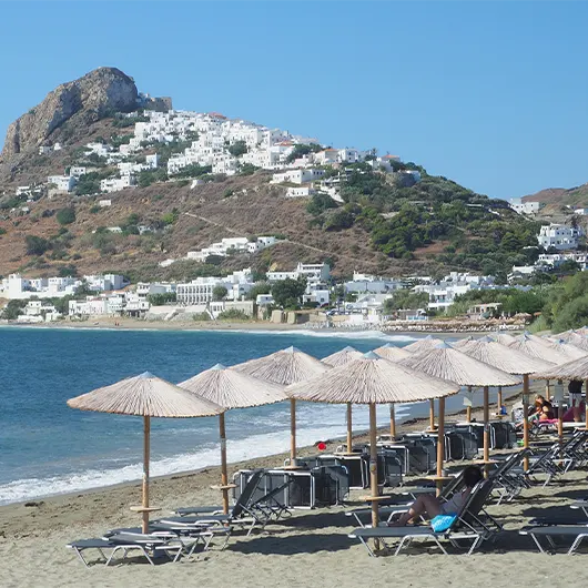 A scenic view of Magazia famous beach in Skiros A scenic view of Magazia famous beach in Skiros