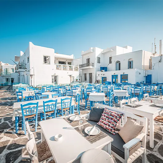A scenic view of the northeastern corner of the island of Paros A scenic view of the northeastern corner of the island of Paros