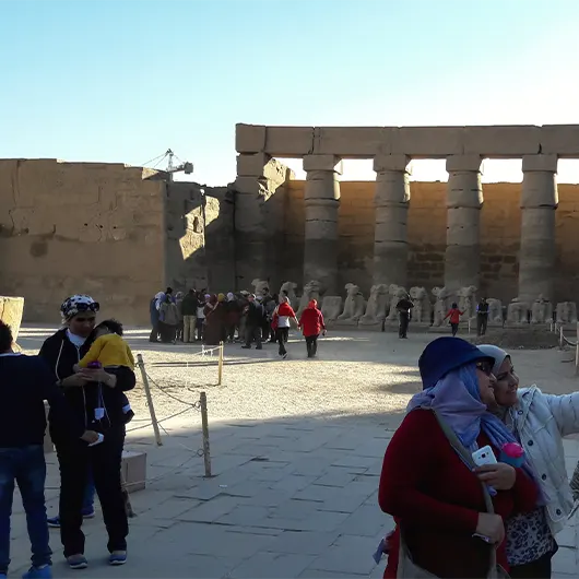 A scenic view of the Luxor Temple is a large Ancient A scenic view of the Luxor Temple is a large Ancient