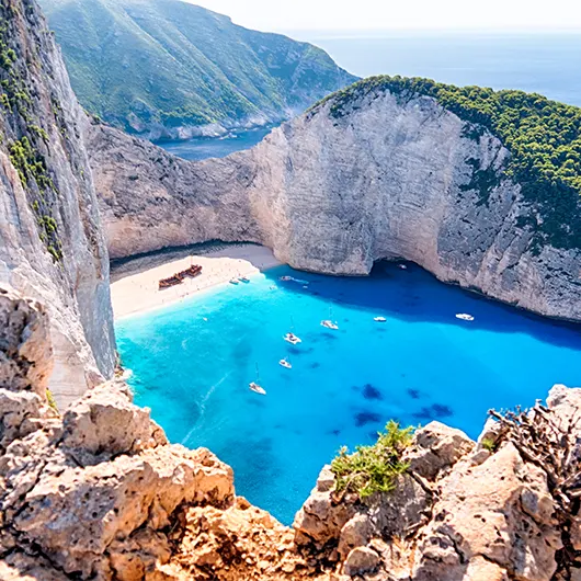Vista bonita de la playa de Navagio Vista bonita de la playa de Navagio