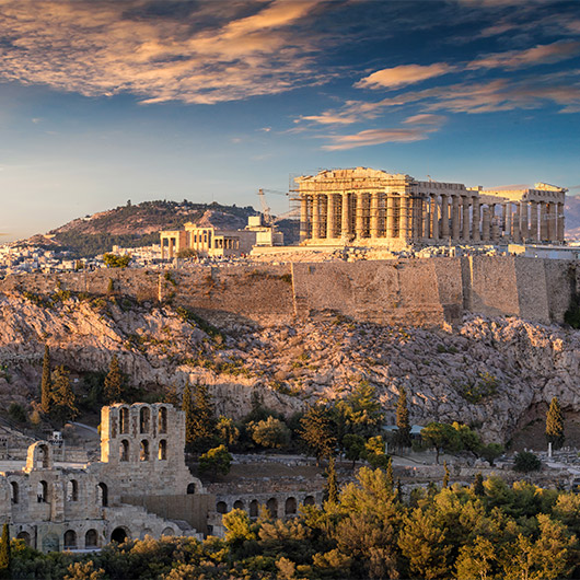 Scenic view of Acropolis of Athens Scenic view of Acropolis of Athens