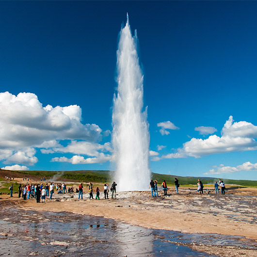 Scenic view of Geysir Scenic view of Geysir