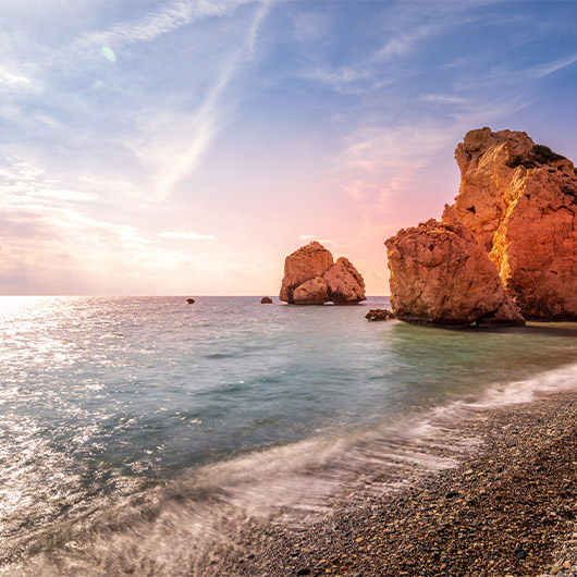 Scenic view of Rock of Aphrodite Scenic view of Rock of Aphrodite