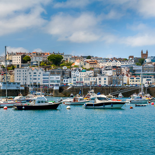 Scenic view of St Peter Port Scenic view of St Peter Port