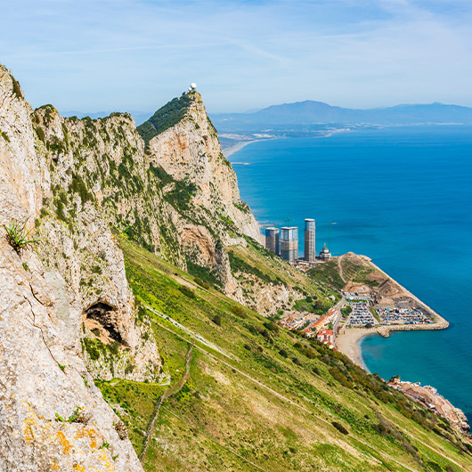 Scenic view of the Rock of Gibraltar Scenic view of the Rock of Gibraltar