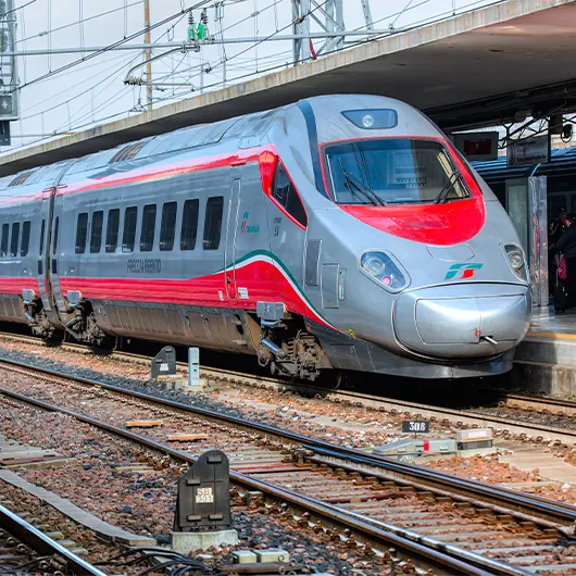 A scenic view of High speed train Freccia Rossa A scenic view of High speed train Freccia Rossa