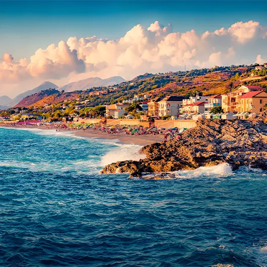 A scenic view of Diamante public beach A scenic view of Diamante public beach