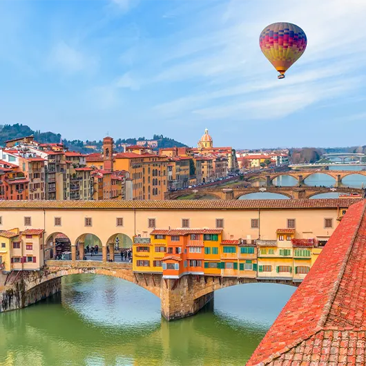 A scenic view of Ponte Vecchio A scenic view of Ponte Vecchio