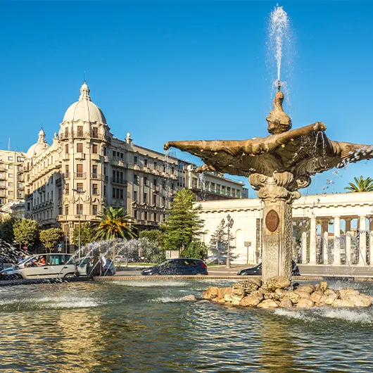 A scenic view of the Sele Fountain in the streets of Foggia A scenic view of the Sele Fountain in the streets of Foggia