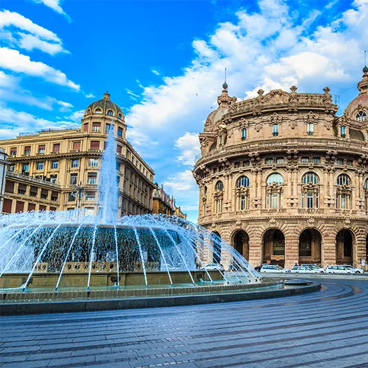 A scenic view of Piazza De Ferrari A scenic view of Piazza De Ferrari