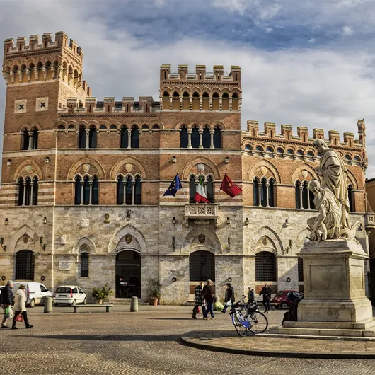 A scenic view of Piazza del Comune A scenic view of Piazza del Comune
