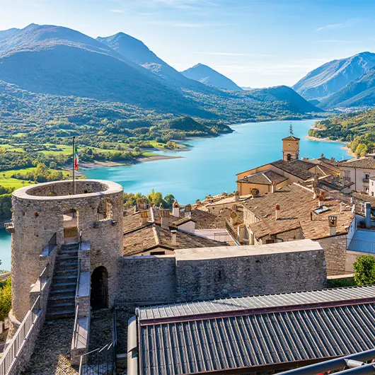 A scenic view of the village of Barrea A scenic view of the village of Barrea