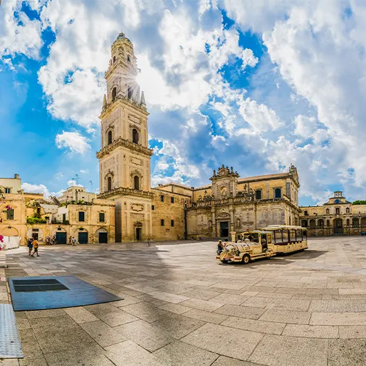 A scenic view of Piazza del Duomo square and Virgin Mary Cathedral A scenic view of Piazza del Duomo square and Virgin Mary Cathedral