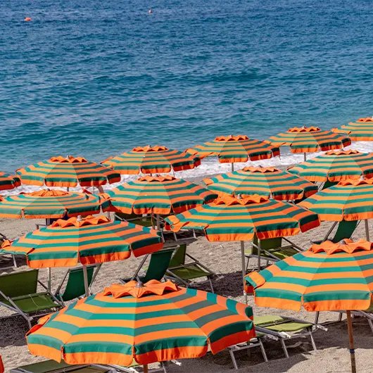 A scenic view of Beach umbrellas, Monterosso al Mare A scenic view of Beach umbrellas, Monterosso al Mare