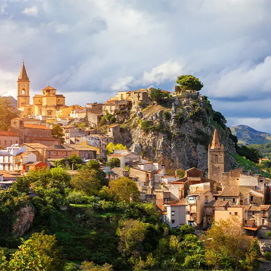 A scenic view of Novara di Sicilia town A scenic view of Novara di Sicilia town
