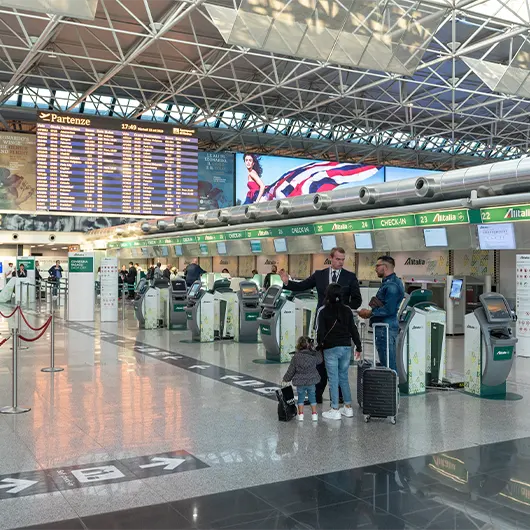 A scenic view of Rome Fiumicino Airport A scenic view of Rome Fiumicino Airport