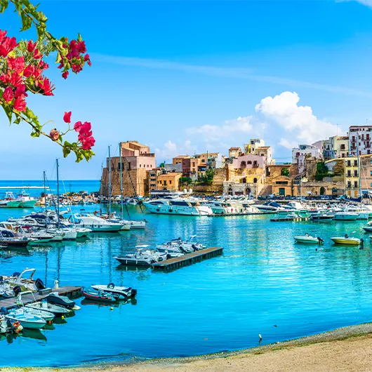 A scenic view of port of Castellammare del Golfo A scenic view of port of Castellammare del Golfo