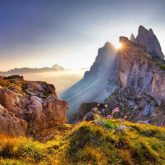 Une belle vue du pic de Seceda Une belle vue du pic de Seceda