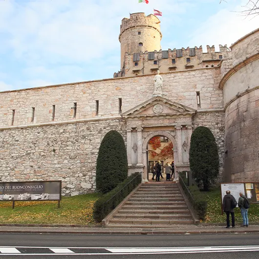 A scenic view of Grand architecture of Buonconsiglio Castle A scenic view of Grand architecture of Buonconsiglio Castle
