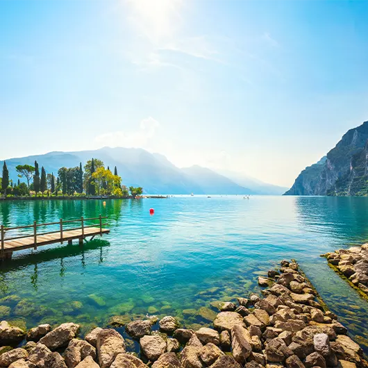A scenic view of Wooden pier on the lake A scenic view of Wooden pier on the lake