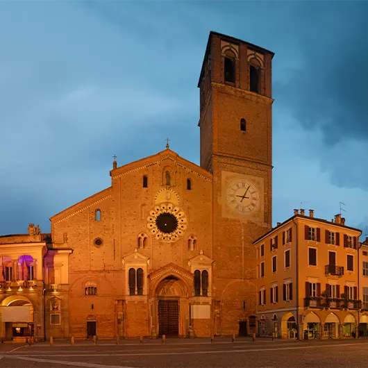 A scenic view of Cattedrale della Vergine Assunta and Piazza della Vittoria A scenic view of Cattedrale della Vergine Assunta and Piazza della Vittoria