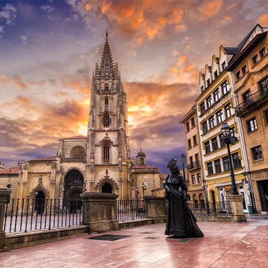 A Scenic View of Cathedral of San Salvador of Oviedo A Scenic View of Cathedral of San Salvador of Oviedo