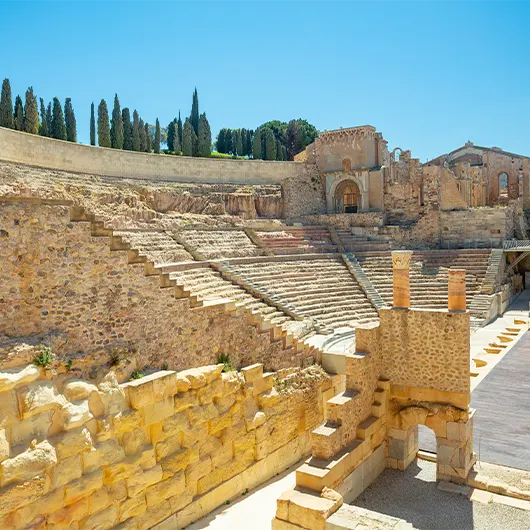 Uma bela vista do Teatro Romano Uma bela vista do Teatro Romano