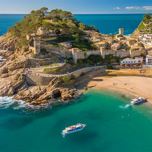 A Scenic View of Tossa de Mar town A Scenic View of Tossa de Mar town