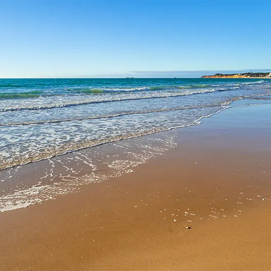 Una vista bonita de la Playa de la Barrosa Una vista bonita de la Playa de la Barrosa