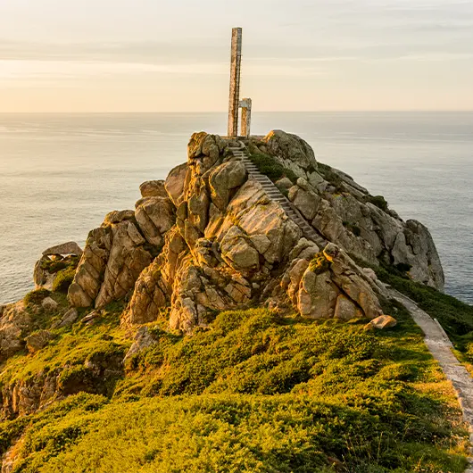 A Scenic View of The Lighthouse at Cabo Prior in Galicia A Scenic View of The Lighthouse at Cabo Prior in Galicia