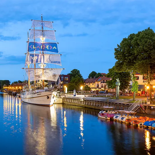 Klaipeda Storico veliero Meridian nella città lituana di Klaipeda