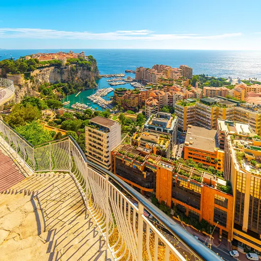 Port de Fontvieille Exotic gardens of Port de Fontvieille in Monaco