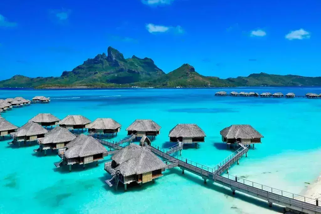 Overwater bungalows in Bora Bora