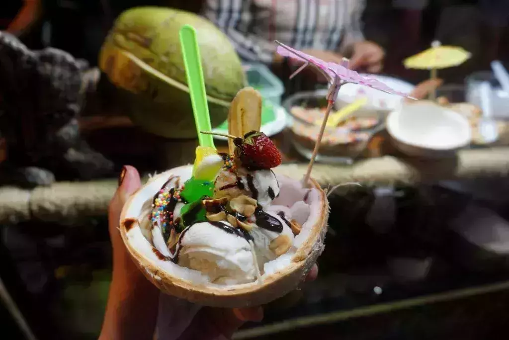 Homemade coconut ice-cream