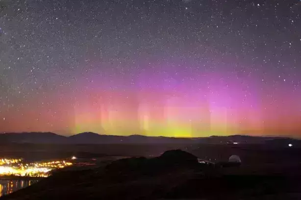 Southern lights in Lake Tekapo, New Zealand Aurora Australis