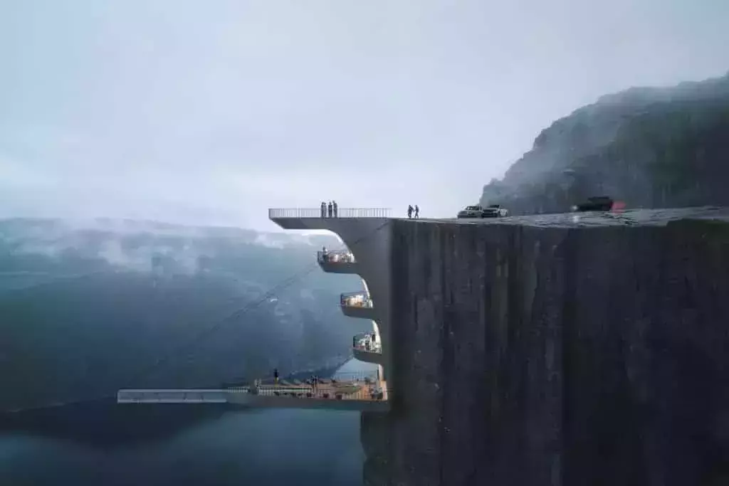 Preikestolen hotel cliff in Norway
