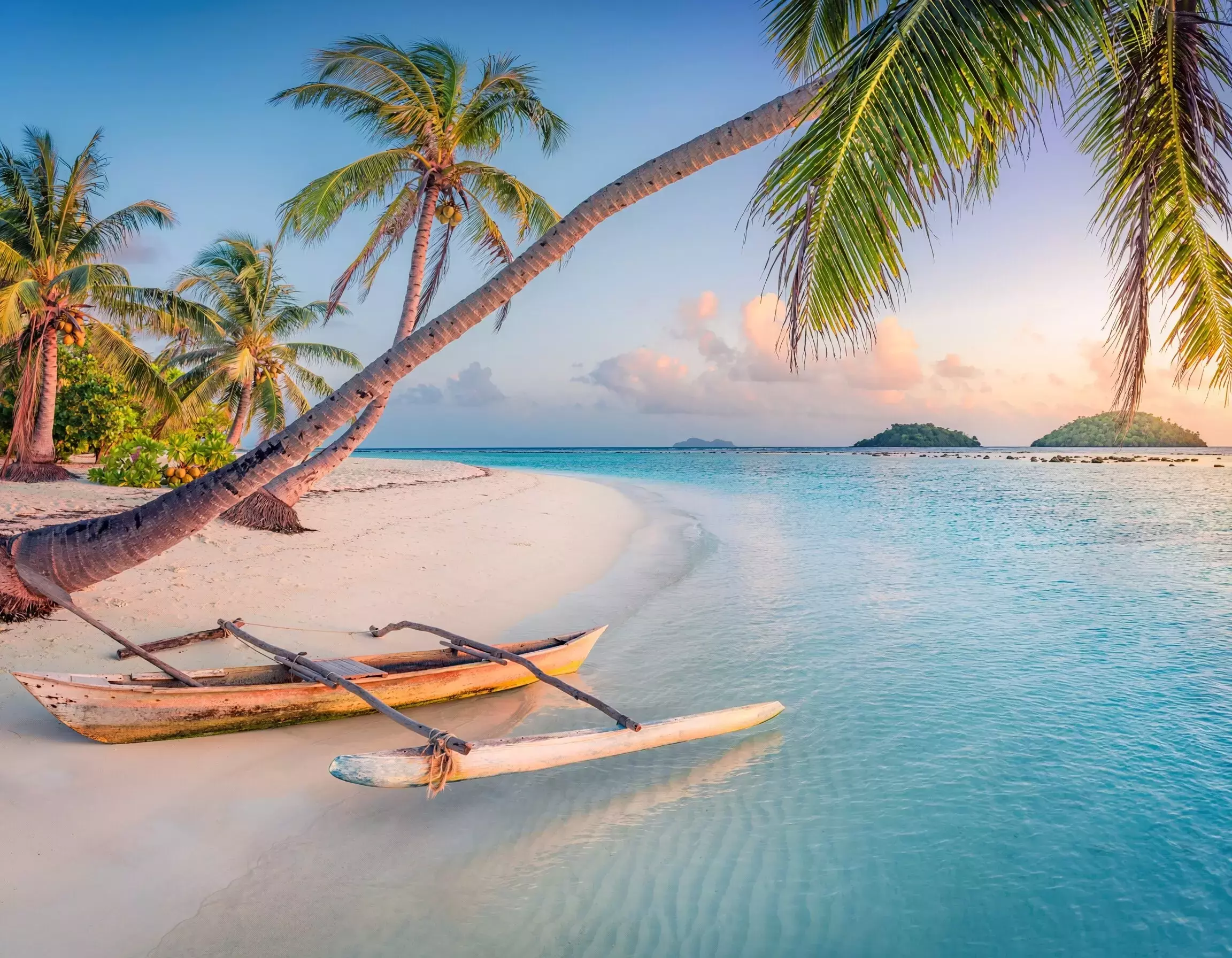 Matira Beach in Bora Bora is a beautiful beach in French Polynesia.