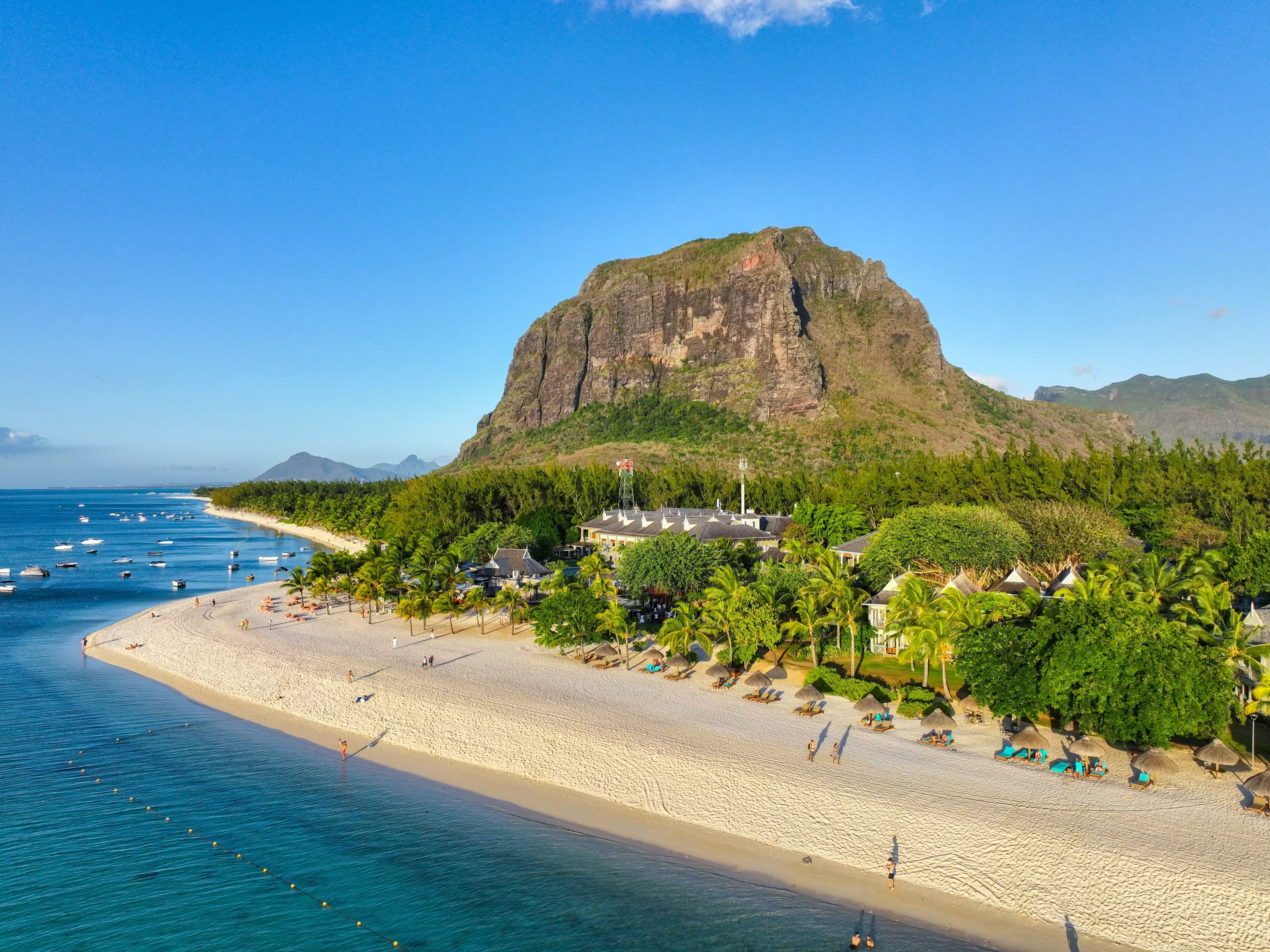 A Mauritian paradise at Le Morne Beach.