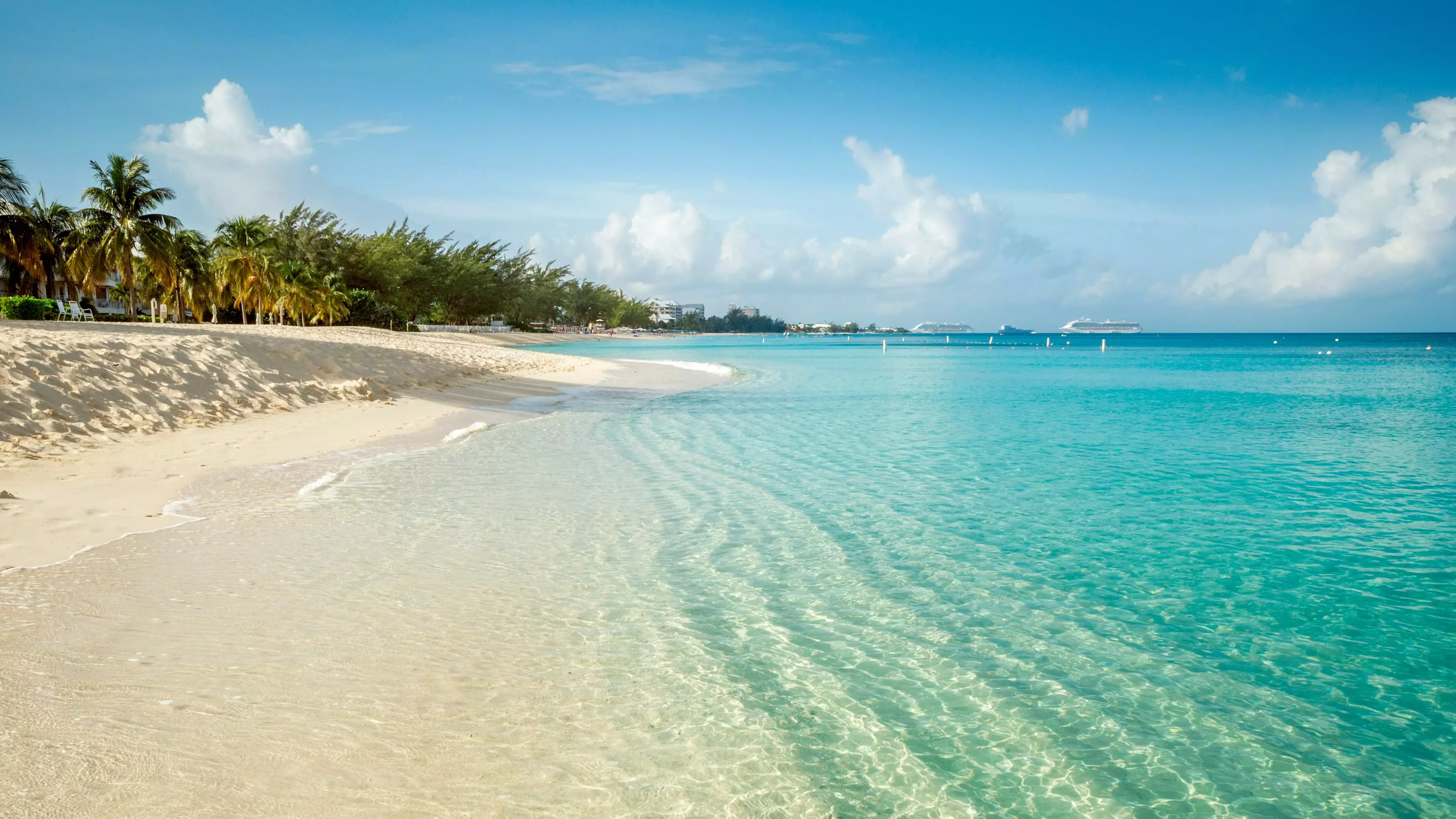 Seven Mile Beach is found in Grand Cayman, Caribbean.