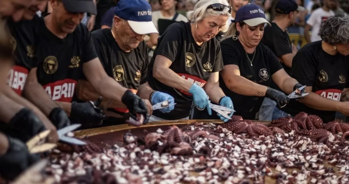 A seafood lover's paradise at Octopus Festival, Spain.